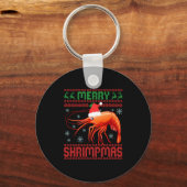 Merry Shrimpmas Funny Shrimp Ugly Christmas Sweate Sleutelhanger (Voorkant)