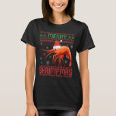 Merry Shrimpmas Funny Shrimp Ugly Christmas Sweate T-shirt (Voorkant)