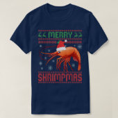Merry Shrimpmas Funny Shrimp Ugly Christmas Sweate T-shirt (Design voorkant)