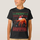 Merry Shrimpmas Funny Shrimp Ugly Christmas Sweate T-shirt (Voorkant)