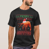 Merry Shrimpmas Funny Shrimp Ugly KerstSweate T-shirt (Voorkant)