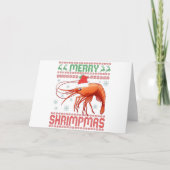 Merry Shrimpmas Funny Ugly KerstSweater Gift Kaart (Voorkant)