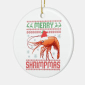 Merry Shrimpmas Funny Ugly KerstSweater Gift Keramisch Ornament (Links)