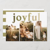 Merry Simple 3 Foto Joyful Feestdagenkaart (Voorkant / Achterkant)