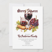 Merry Sipness Cheese & Wine Party Waterverf Kaart (Voorkant)