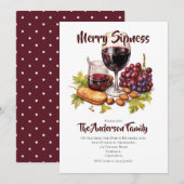 Merry Sipness Cheese & Wine Party Waterverf Kaart (Voorkant / Achterkant)