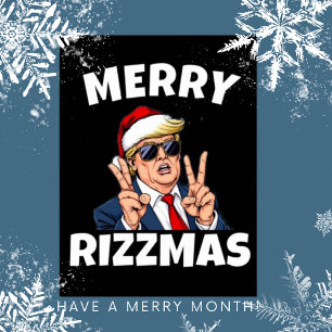 Merry Skibidi Rizzmas Santa Trump Poster