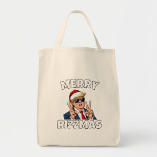 Merry Skibidi Rizzmas Santa Trump Tote Bag