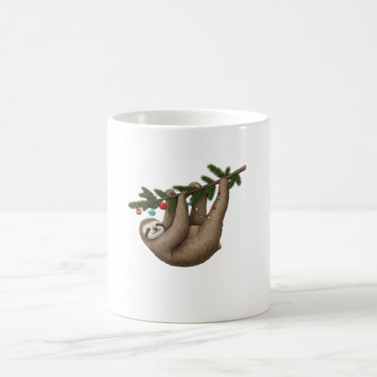 Merry Sloth on Christmas Tree Branch with Ornament Koffiemok (Center)