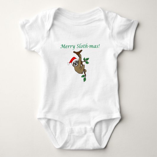 Merry Slothmas 3/4 sleeve raglan t-shirt (Voorkant)