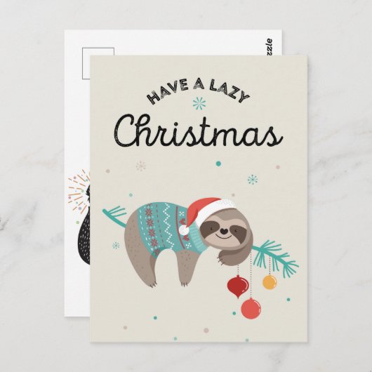 Merry Slothmas Briefkaart (Voorkant / Achterkant)