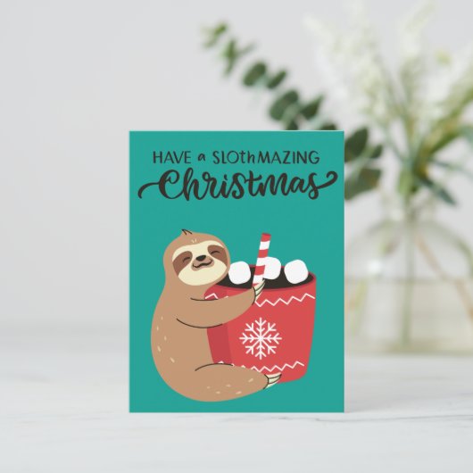 Merry Slothmas Briefkaart (Staand voorkant)