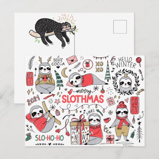 Merry Slothmas Briefkaart (Voorkant / Achterkant)