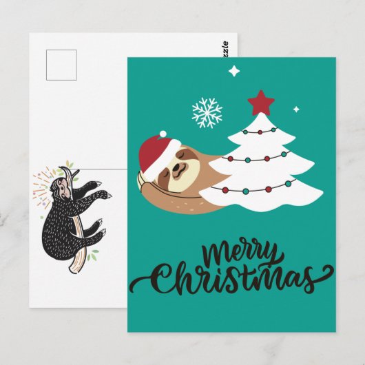 Merry Slothmas Briefkaart (Voorkant / Achterkant)