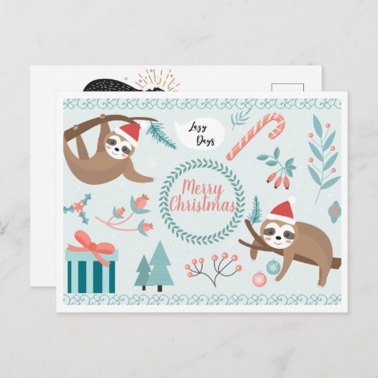 Merry Slothmas Briefkaart (Voorkant / Achterkant)