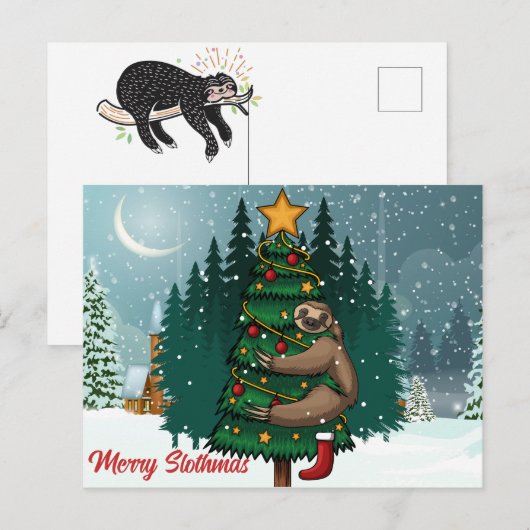 Merry Slothmas Briefkaart (Voorkant / Achterkant)