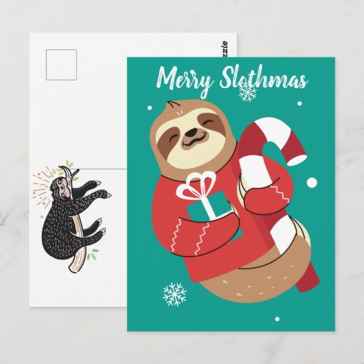 Merry Slothmas Briefkaart (Voorkant / Achterkant)