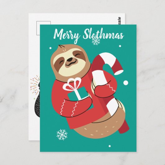 Merry Slothmas Briefkaart (Voorkant / Achterkant)