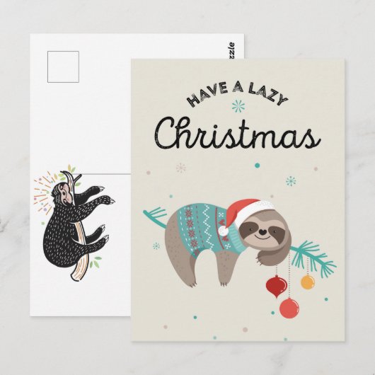 Merry Slothmas Briefkaart (Voorkant / Achterkant)