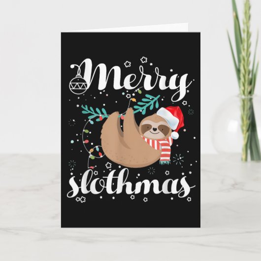 Merry Slothmas Christmas Pajama For Sloth Lovers Kaart (Voorkant)