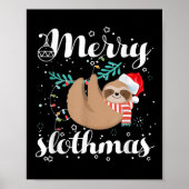 Merry Slothmas Christmas Pajama For Sloth Lovers Poster (Voorkant)