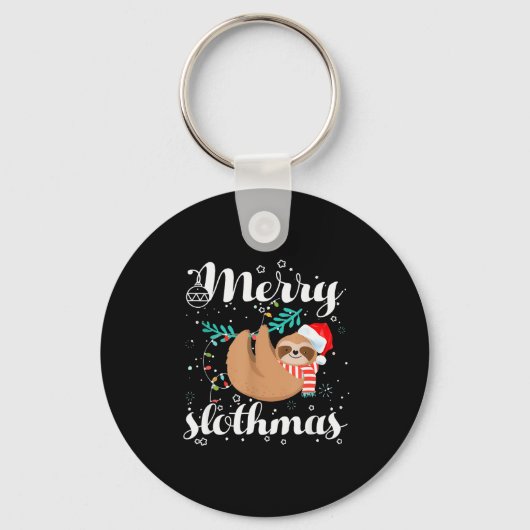 Merry Slothmas Christmas Pajama For Sloth Lovers Sleutelhanger (Voorkant)