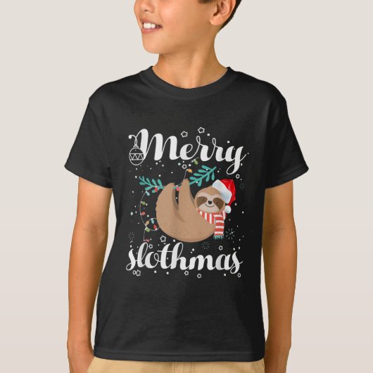 Merry Slothmas Christmas Pajama For Sloth Lovers  T-shirt (Voorkant)