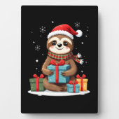Merry Slothmas cute Christmas sloth Santa hat Xmas Fotoplaat (voorkant)