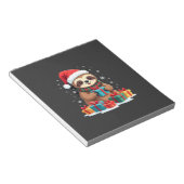 Merry Slothmas cute Christmas sloth Santa hat Xmas Notitieblok (Schuin)
