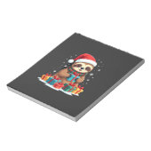 Merry Slothmas cute Christmas sloth Santa hat Xmas Notitieblok (Linkerzijde)