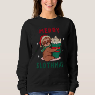 Merry Slothmas Cute Cuddling Sloth Marshmallow Hot Trui