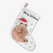 Merry Slothmas Cute Kerstmis Kleine Kerstsok (Voorkant (Hangend))