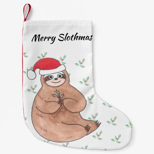 Merry Slothmas Cute Kerstmis Kleine Kerstsok (Voorkant)