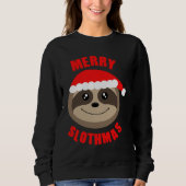 Merry Slothmas Cute Sloth met Kerstmis Jumper Trui (Voorkant)