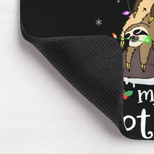 Merry Slothmas Cute Xmas Sloth Santa Hat Christmas Muismat (Hoek)