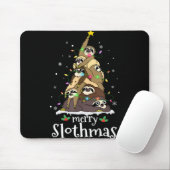 Merry Slothmas Cute Xmas Sloth Santa Hat Christmas Muismat (Met muis)