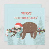 Merry Slothmas Feestdagenkaart (Voorkant / Achterkant)
