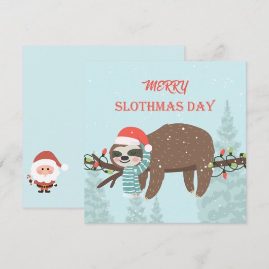 Merry Slothmas Feestdagenkaart (Voorkant / Achterkant)