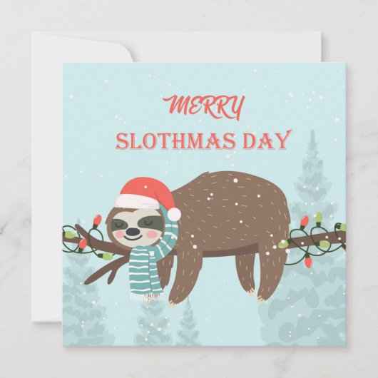 Merry Slothmas Feestdagenkaart (Voorkant)