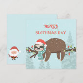 Merry Slothmas Feestdagenkaart (Voorkant / Achterkant)