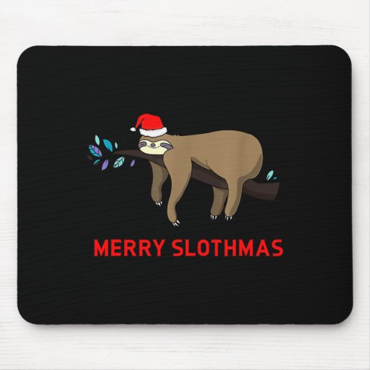 Merry Slothmas Funny Sloth Christmas Muismat (Voorkant)