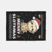 Merry Slothmas Funny Sloth Christmas Pun Fleece Deken (Voorkant (Horizontaal))