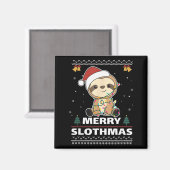 Merry Slothmas Funny Sloth Christmas Pun  Magneet (Voorkant / Achterkant)
