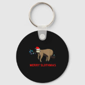 Merry Slothmas Funny Sloth Christmas Sleutelhanger (Voorkant)