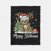 Merry Slothmas Funny Sloth Christmas Tree Lights X Fleece Deken (Voorkant)