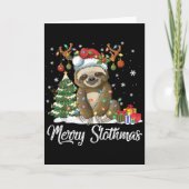 Merry Slothmas Funny Sloth Christmas Tree Lights X Kaart (Voorkant)