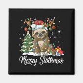 Merry Slothmas Funny Sloth Christmas Tree Lights X Magneet (Voorkant)