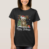 Merry Slothmas Funny Sloth Christmas Tree Lights X T-shirt (Voorkant)
