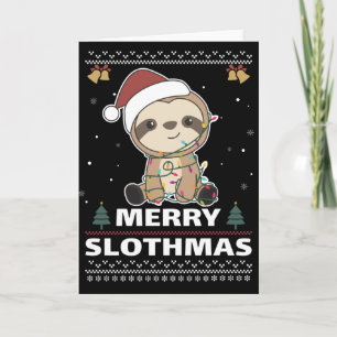 Merry Slothmas Funny Sloth Kerstmis Kaart