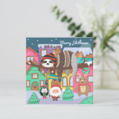 Merry Slothmas Holiday Kaart (Staand voorkant)